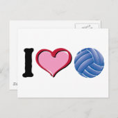 I Herz-Volleyball Postkarte (Vorne/Hinten)