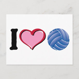 I Herz-Volleyball Postkarte