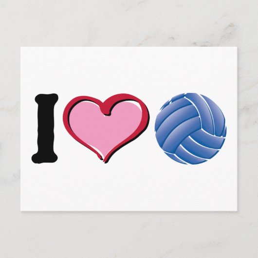 I Herz-Volleyball Postkarte (Vorderseite)