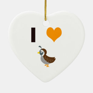 I Herz-Wachteln Keramik Ornament