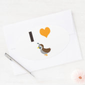 I Herz-Wachteln Ovaler Aufkleber (Umschlag)