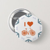 I Herz-Winter radfahrend - großes Button (Vorne & Hinten)