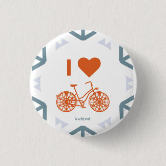 I Herz-Winter radfahrend - kleines Button
