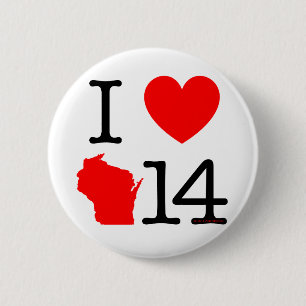 I Herz Wisconsin 14 Button