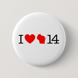 I Herz Wisconsin 14 Button