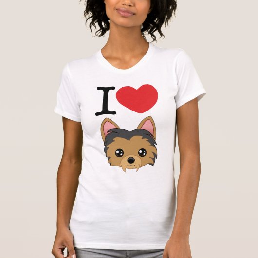 I Herz-Yorkshire-Terrier-T - Shirt (Vorderseite)