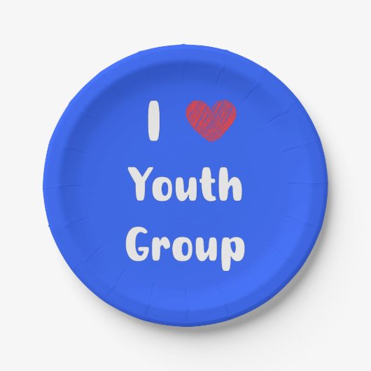 I Herz Youth Group Paper Plate Pappteller (Vorderseite)