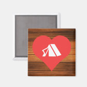 I Herz-Zelt-Symbol Magnet (Vorderseite/Rückseite)