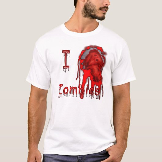 I Herz-Zombie-helle Haut T-Shirt (Vorderseite)