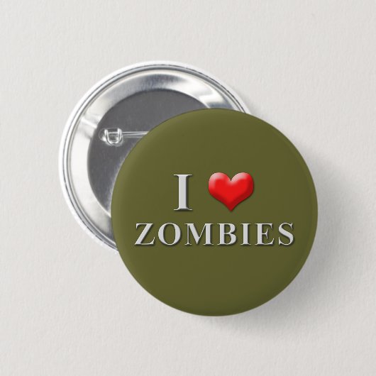 I Herz-Zombie-Knopf 002 Button (Vorne & Hinten)
