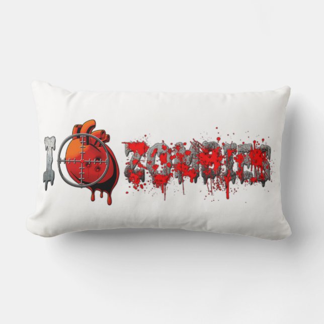 I Herz-Zombies Lendenkissen (Vorderseite)
