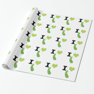 I Herz-Zucchini niedliche Kawaii Zucchini Geschenkpapier