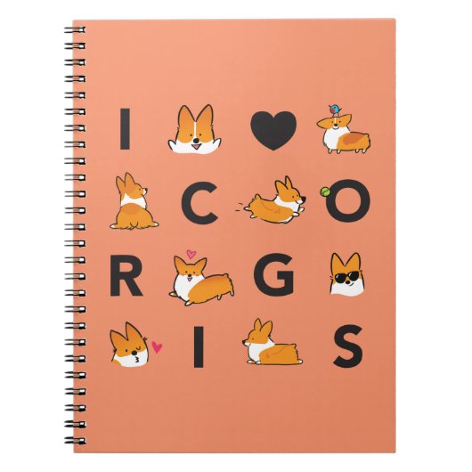 I Herzcorgis-Notizbuch | CorgiThings Notizblock (Vorderseite)
