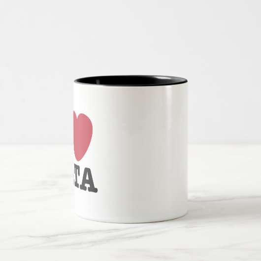 I Herzdaten Zweifarbige Tasse (Mittel)