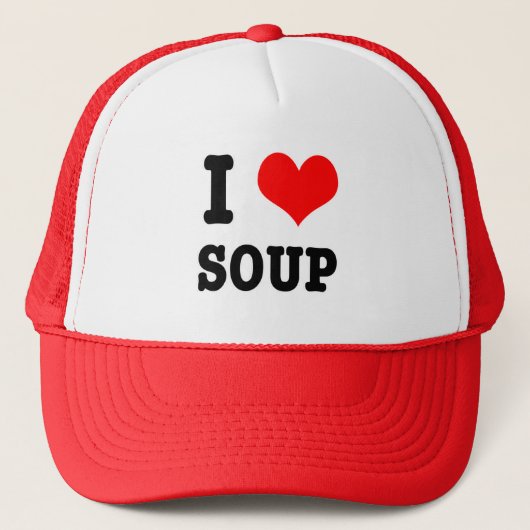 I HERZEN (LIEBE) SOUP TRUCKERKAPPE (Vorderseite)