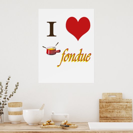 i Herzfondue Poster (Küche)