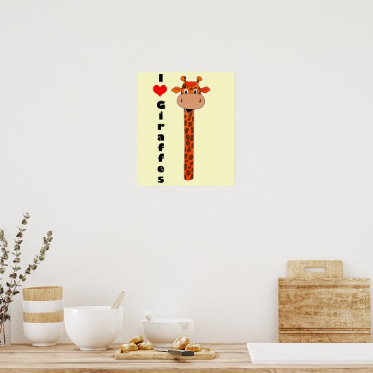 I Herzgiraffe Poster (Küche)