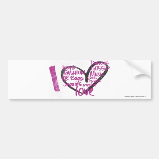 I HerzGraffiti lila Autoaufkleber (Vorne)