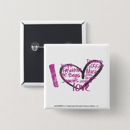 I HerzGraffiti lila Button (Vorne & Hinten)