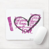 I HerzGraffiti lila Mousepad (Mit Mouse)