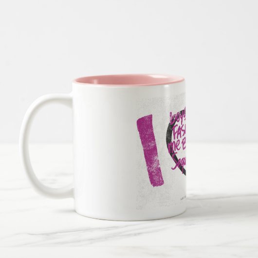 I HerzGraffiti lila Zweifarbige Tasse (Links)