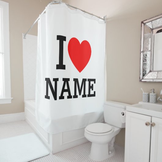 I Herzname Duschvorhang (Beispiel)