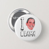 I Herzobama-Knöpfe Button (Vorne & Hinten)