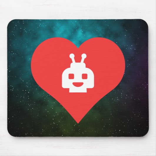 I Herzroboter Ikone Mousepad (Vorne)