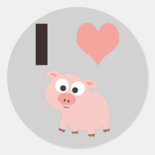 I Herzschweine Runder Aufkleber