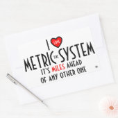 I - Herzsymbol - das metrische System (plus Witz) Rechteckiger Aufkleber (Umschlag)