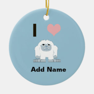 I Herzyeti-niedliches Cartoon-Schnee-Monster Keramik Ornament