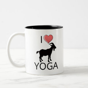 I Herzziege Yoga Zweifarbige Tasse