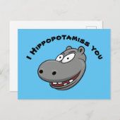I Hippopotamis You Postkarte (Vorne/Hinten)