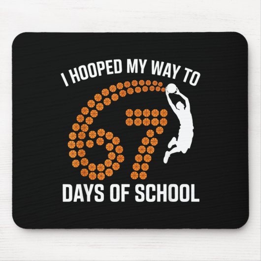 I Hooped My Way To 67 Days Of School Srt Teacher F Mousepad (Vorne)