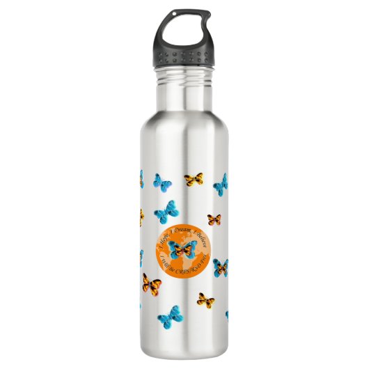 I Hope I Dream I Believe I will be CRPS RSD FREE b Edelstahlflasche (Vorderseite)