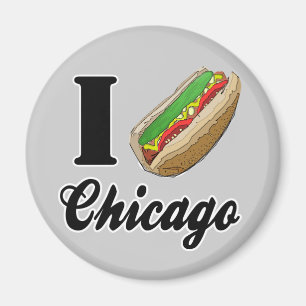 I Hotdog-Kühlschrank-Magnet Liebe-Chicagos Magnet