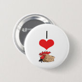 I Hühner des Herz-(Liebe), Hähne Button (Vorne & Hinten)