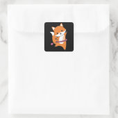 I Huller Niedlich Fox Funny Foxes Quadratischer Aufkleber (Tasche)