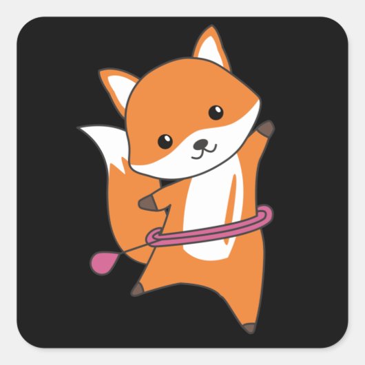 I Huller Niedlich Fox Funny Foxes Quadratischer Aufkleber (Vorderseite)