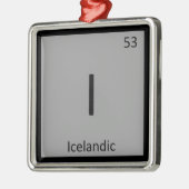 I - Icelandic Pony Horse Chemistry Element Ornament Aus Metall (Links)