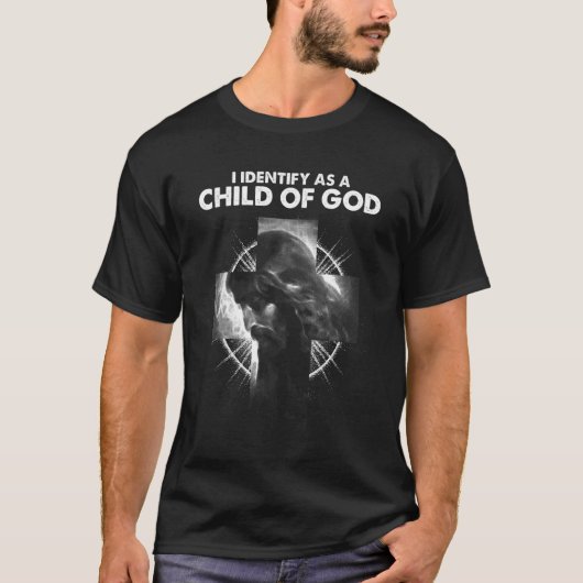I Identify As A Child of God Overcomer Christian V T-Shirt (Vorderseite)