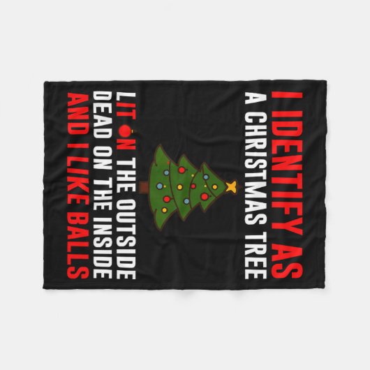I Identify As A Christmas Tree Lit On Outside Dead Fleecedecke (Vorderseite (Horizontal))