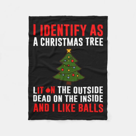 I Identify As A Christmas Tree Lit On Outside Dead Fleecedecke (Vorderseite)
