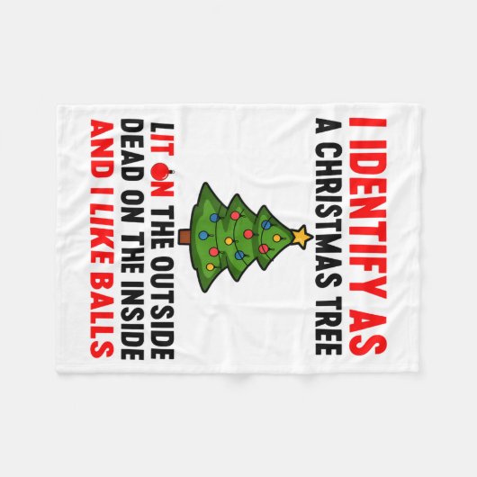 I Identify As A Christmas Tree Lit On The Outside  Fleecedecke (Vorderseite (Horizontal))