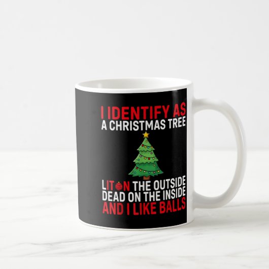 I Identify As A Christmas Tree Lit On The Outside Kaffeetasse (Rechts)