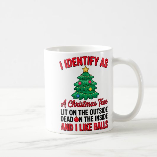 I Identify As A Christmas Tree Lit On The Outside Kaffeetasse (Rechts)