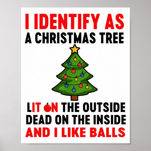 I Identify As A Christmas Tree Lit On The Outside  Poster (Vorne)