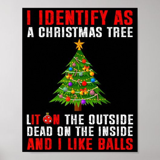 I Identify As A Christmas Tree Lit On The Outside  Poster (Vorne)