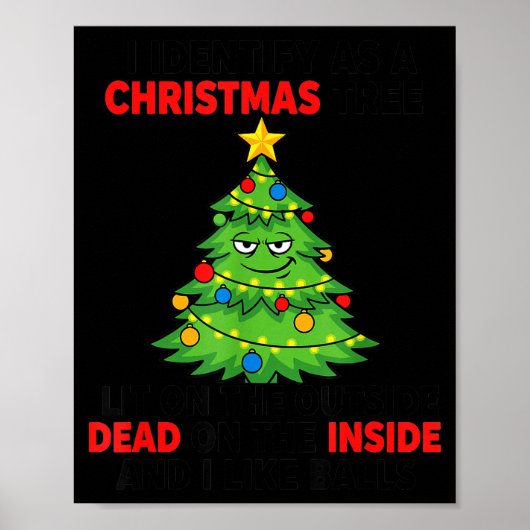 I Identify As A Christmas Tree Lit On The Outside Poster (Vorne)