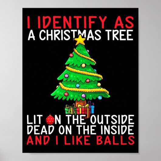 I Identify As A Christmas Tree Lit On The Outside Poster (Vorne)
